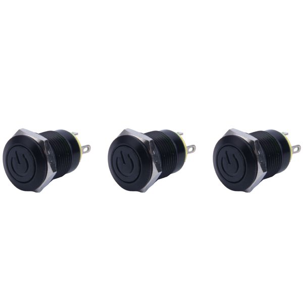 12V 2A 9 5Mm Led Metal Cap Power Momentary Push Button Switch Yellow