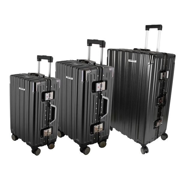 Marco Trunk 3-Piece Zipless ABS/PC Luggage Set - Lock &amp; Clip Security Case