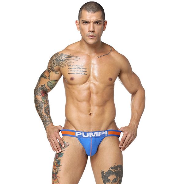 Men's Underwear Boxer Briefs Blue And Orange Colour Jockstrap Underwear Man