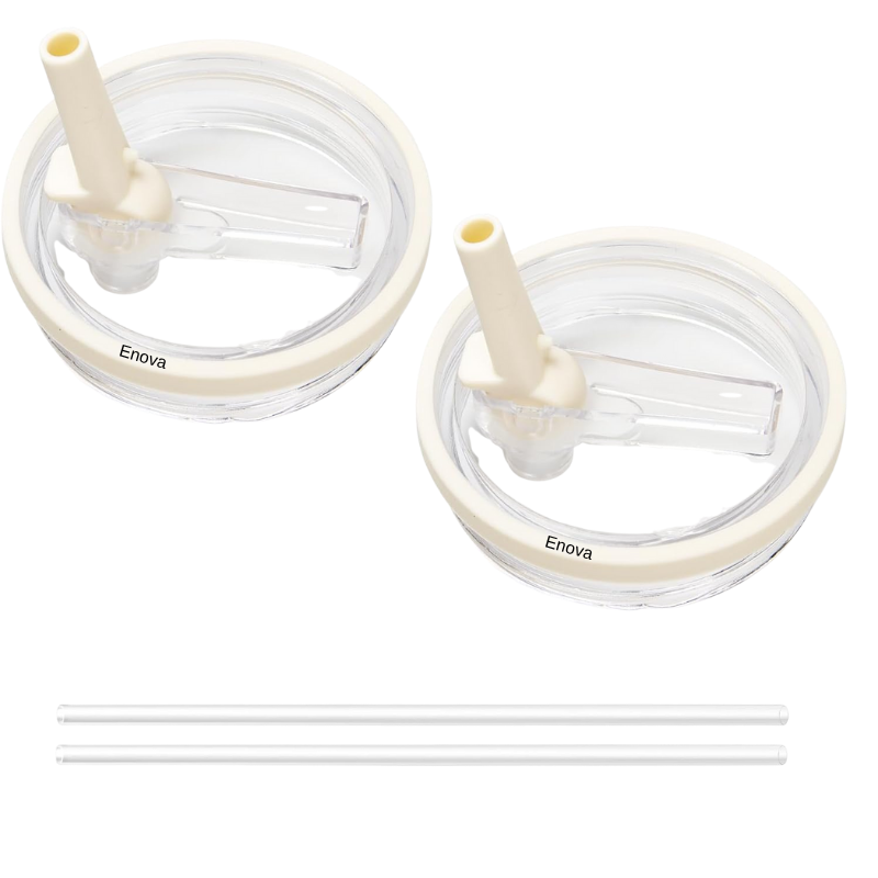 Enova Flip Straw Lid Replacement for 40oz Tumbler - White - 2 Pack