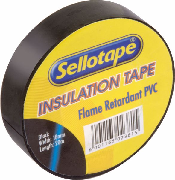 Sellotape Insulation Tape Black 18mm x 20m