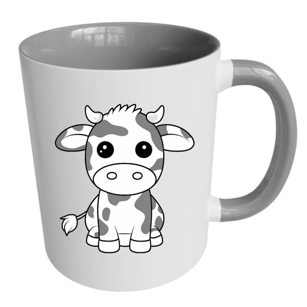 Baby Cow - Printed Grey 2 tone Mug