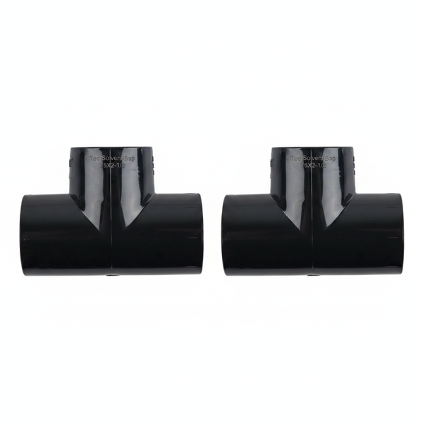 PVC Tee Fitting 75 mm x 2.5 inch for Pipe Connections - 2 Pack