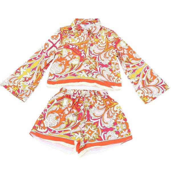 Blackcherry Ladies 2-Piece Matching Cropped Shirt &amp; Shorts Set