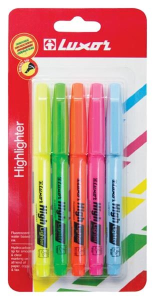 Luxor Fluorescent Highlighter 4Pcs. Assorted (4140)