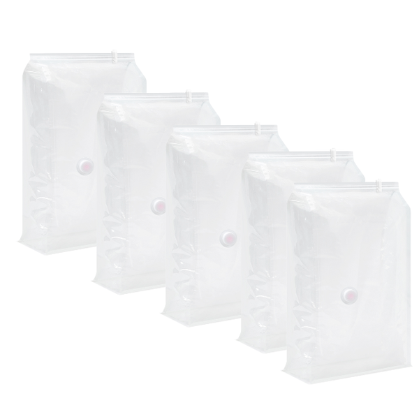 Hanging Vacuum Storage Bag L size -5 Pack Transparent