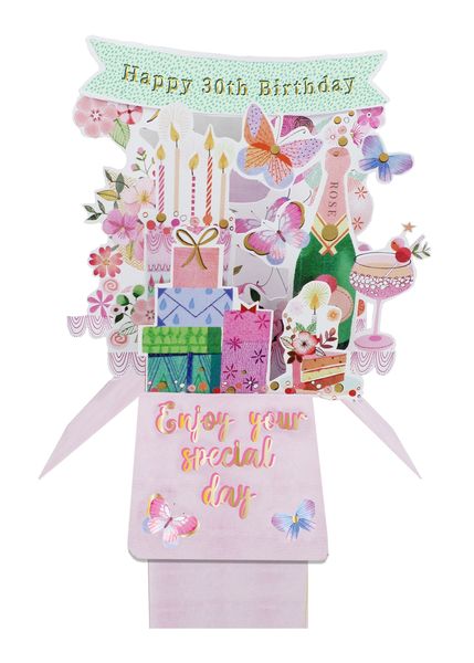 Clever Cubes 3D Pop-up card - 30th Fem Birthday