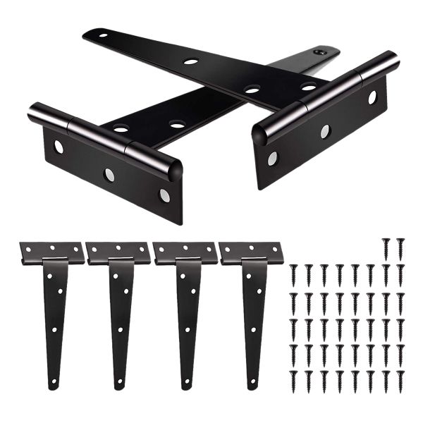 6 Pack Heavy Duty Tee Hinge 150Mm Metal Strap Tee Hinge With Screws