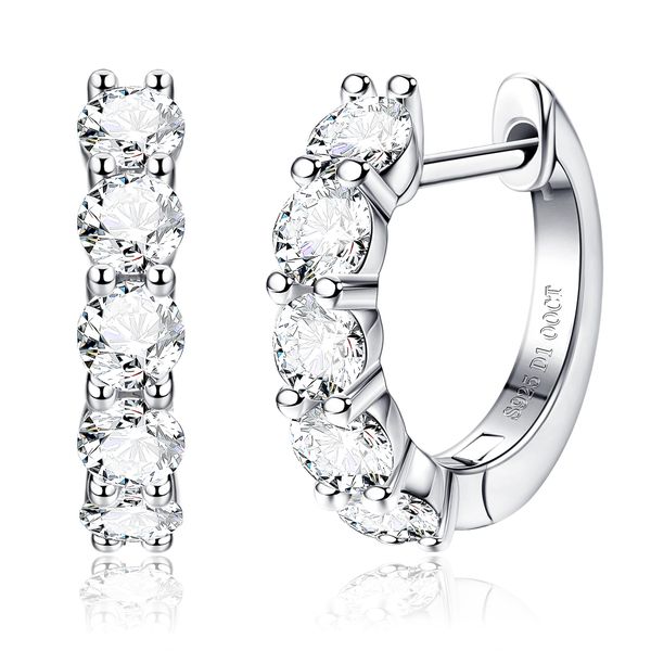 Simplicity Earring 1 Carat Moissanite D Color S925 - Silver