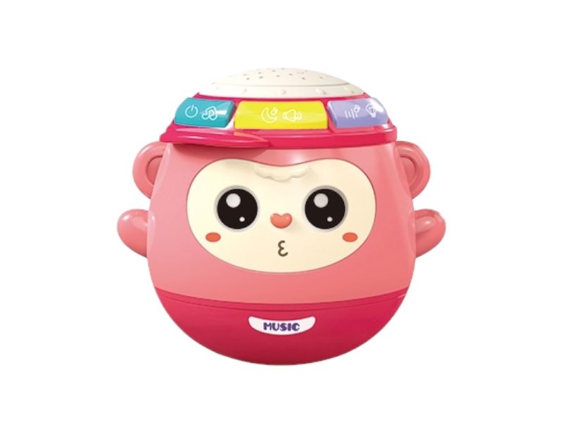 5-in-1 Monkey Tumbler Early Educational Toy - Music, Star Projector