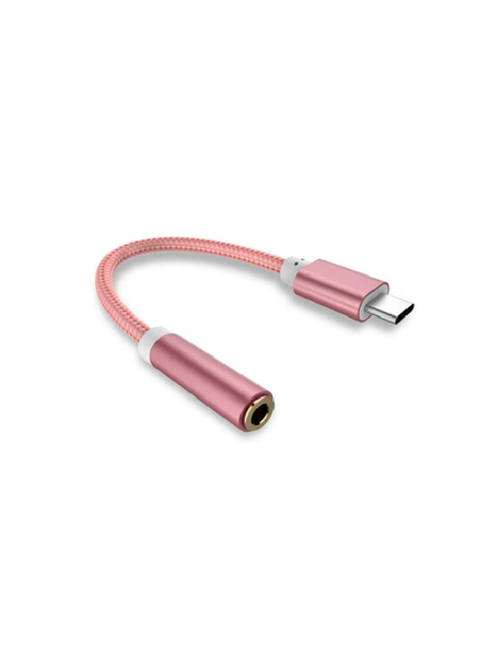 KY-170 USB Type C to AUX Connector for Phone &amp; PC (Not for Samsung) - Rose