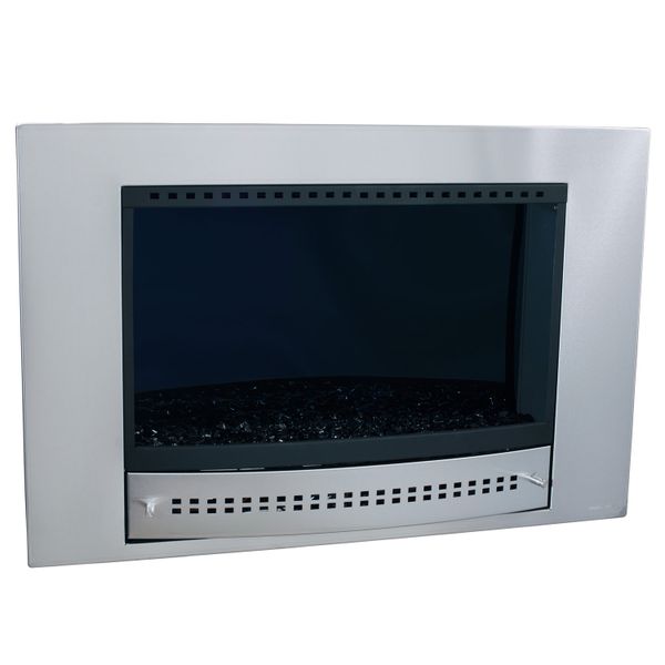 Chad-O-Chef Picture Fireplace - Stainless Steel Back - Stainless Steel - Black Frame