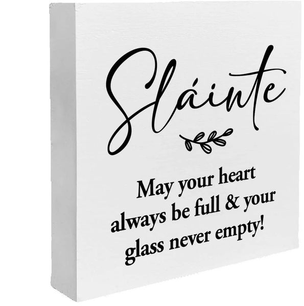 Irish Blessing Wood Box Sign "May Your Heart Always Be Full" St Patrick's