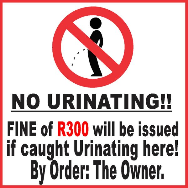 No Urinating Sign on ABS - 290X290