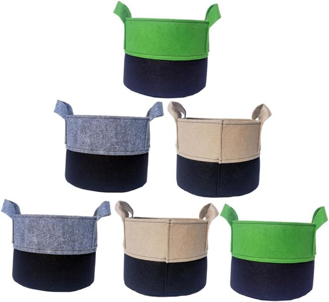 Dual-Color Felt Plant Growing Bags with Handles for Indoor and Outdoor Use