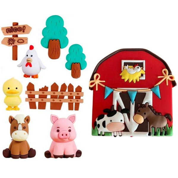 Farm Animal Theme 3D Cake Toppers