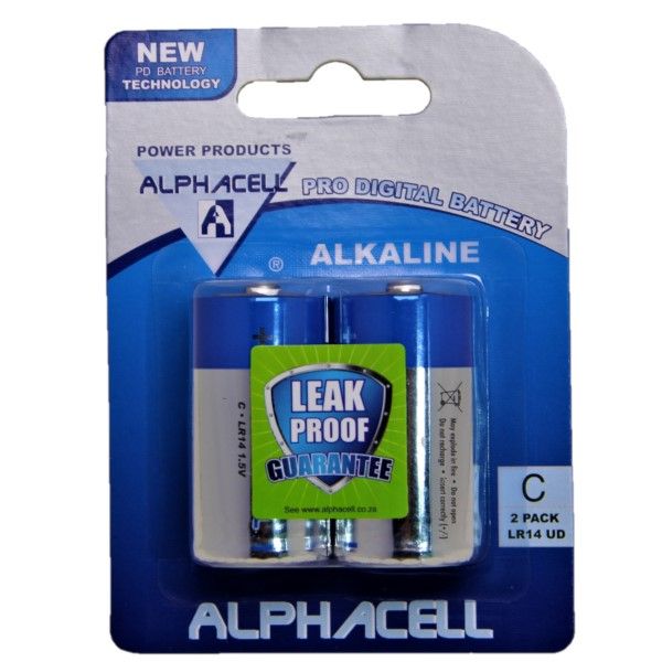 Pack of 6 x Alphacell Pro Alkaline C battery 2 Pack