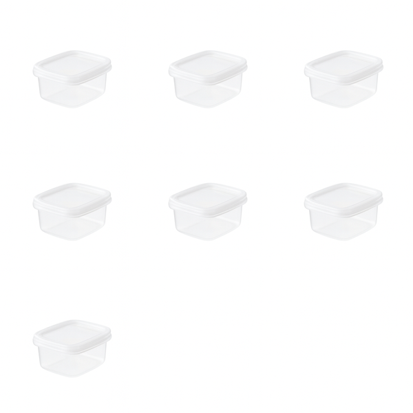7 Pack Mini Plastic Refrigerator Storage Box - Transparent