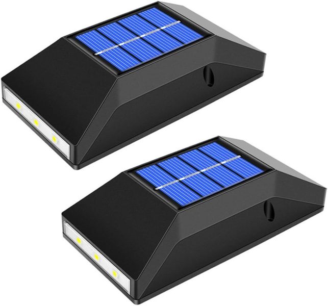 2Pcs Solar Led Wall Light Solar-Powered Garden Lamp Led Warm Light Outdoor