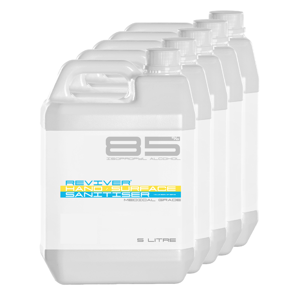Reviver Hand Sanitiser 85% Isopropyl Alcohol - 25 Litre (5x5L)