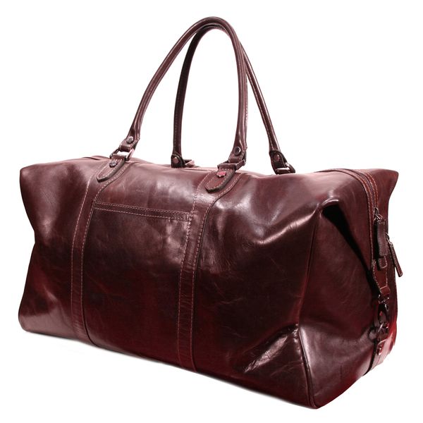 NUVO - (Nouveau) Genuine Leather PLYMOUTH Travel duffle bag Brown