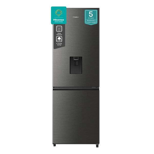 Hisense 323L Bottom Freezer Fridge with Water Dispenser-Titanium Silver