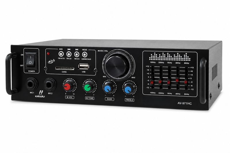 Professional Karaoke Amplifier &amp; Bluetooth USB, Dual Mic &amp; EQ Mic Inputs MT