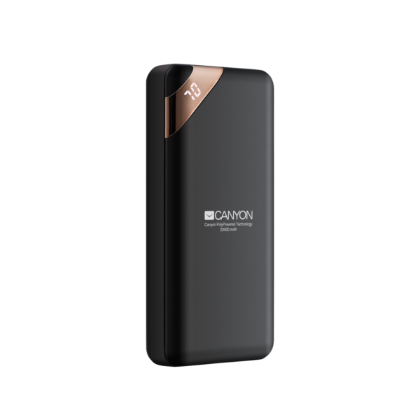 Canyon Li-Polymer Black 20000MaH Power Bank with Digital Display Smart IC