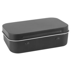 95x60x21mm Black Tin Box Black Metal Box With Matte Candy Box
