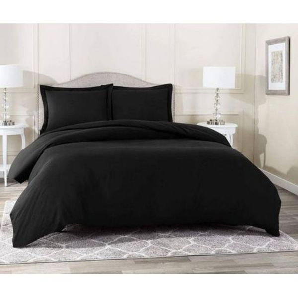 Black Polyester 6 Piece Duvet Cover Set Super-King