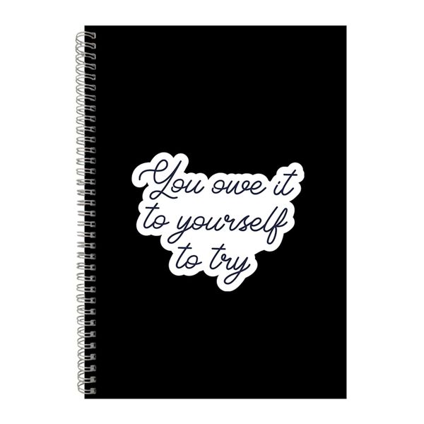 Try A4 Notebook Spiral Lined Motivational Sayings Graphic Notepad Gift 160