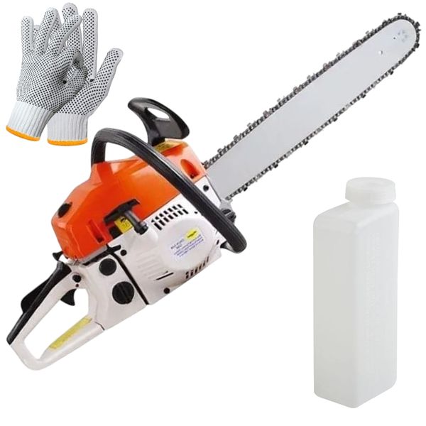52cc 16 Inch High Power Petrol &amp; Oil Chain Saw &amp; Gloves