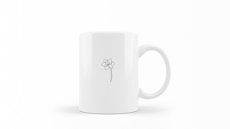 Designer Line Art Coffee Mug - Abstract Flower 13