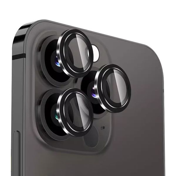 Metal Ring Camera Lens Tempered Glass Protector iPhone 16 Pro Max