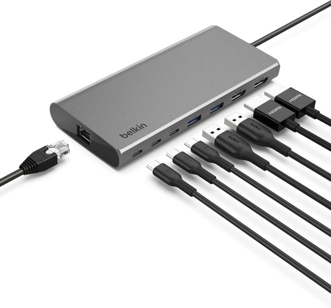Belkin Connect USB-C 8-IN-1 Docking Station - Grey