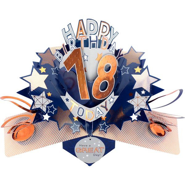 Happy 18th Birthday 3D Pop Up Card - Male