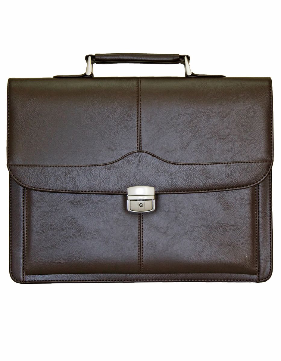 Fino BCH65L052 Unisex Faux Leather 15” Laptop Briefcase Brown Shop
