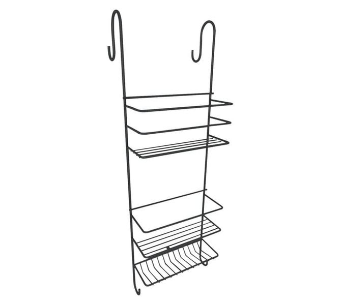 Large Hook Over Shower Caddy Matte Black 220 x 166 x 650 mm