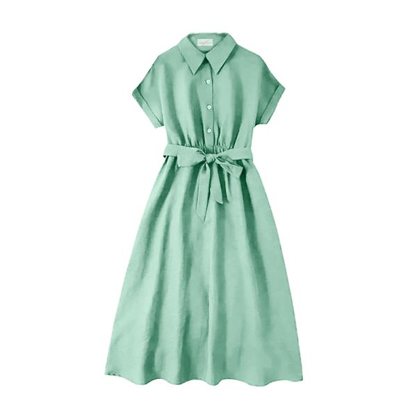 Sage Summer Button Down Dress - Versatile Maternity &amp; Nursing Wear