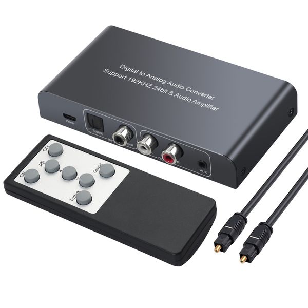 Digital To Analog Audio Converter with Ir Remote Control Adapter