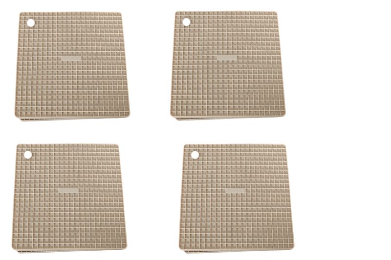 George &amp; Mason - 4 Pack Silicone Square Honeycomb Trivets - Cream