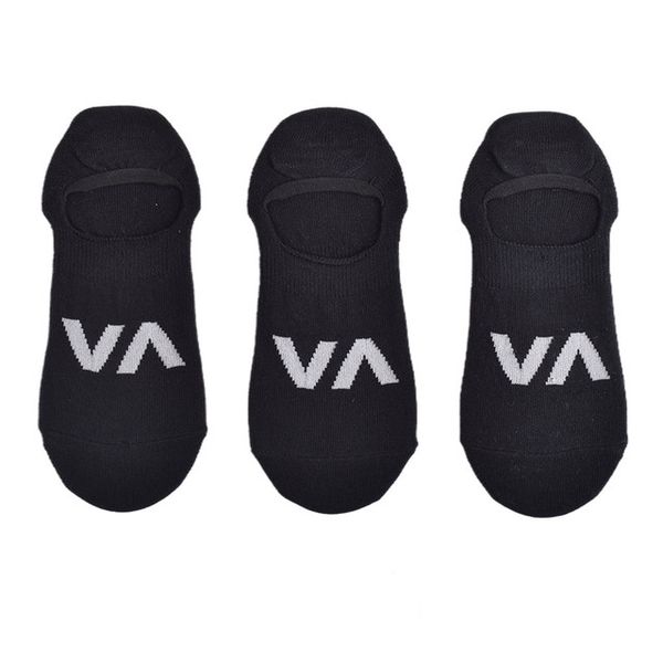 RVCA Mens 3 Pack VA Logo No Show Socks