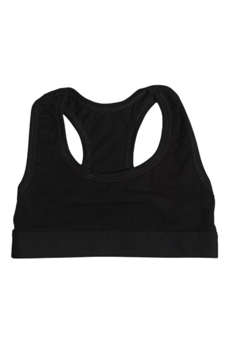 Urban Style Girls Seamless Sports Bra - Black 