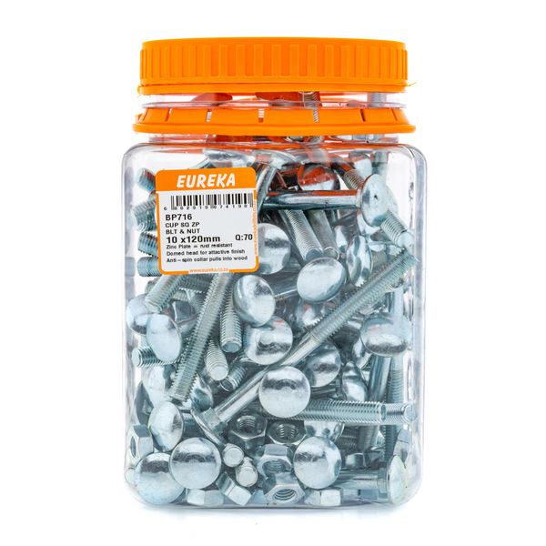 EUREKA Cup Square Bolts &amp; Nuts 10 x 120mm Q:70 BP716