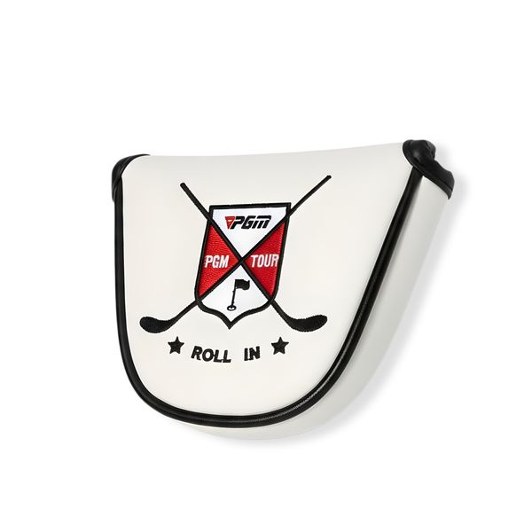 Golf Putter Head Cover - White Magnetic Headcover PGM