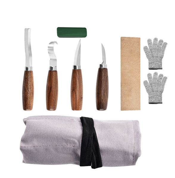 8 Piece Wood Whittling Kit - Wood Carving Kit - Handcrafted Carving Kit.