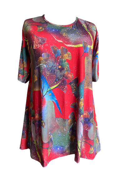 Plus Size Grey/Red Bon Bon Top