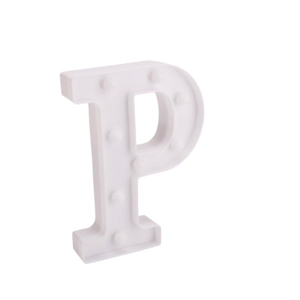 White Plastic Wall Mount 22 cm LED Letter P