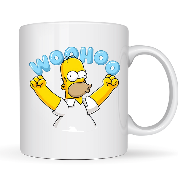 White Ceramic Mug 350ml - Homer Simpson WhooHoo