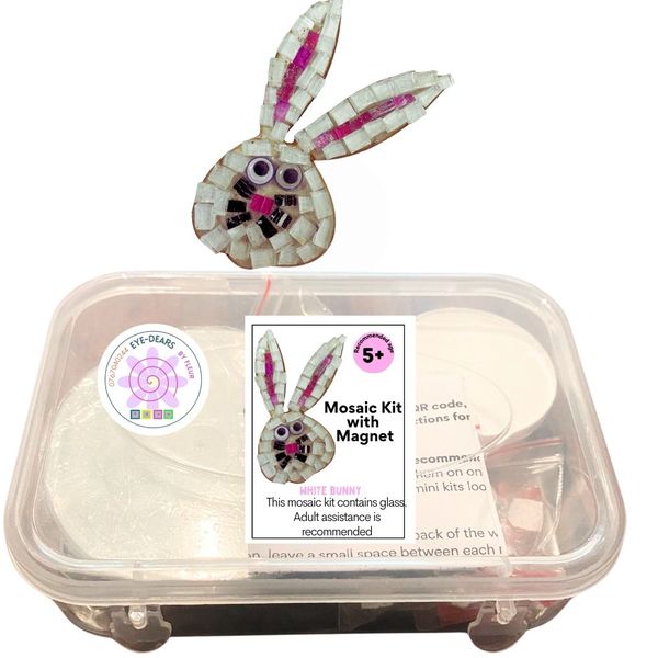 Mosaic Craft Kit with Magnet - White Bunny Face - Small